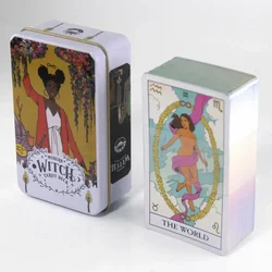 Modern Deck Oracle Witch Cards Tarot Tin Box Gilded Edge English Version Desk Card Game Beginners with Guidebook Card Game