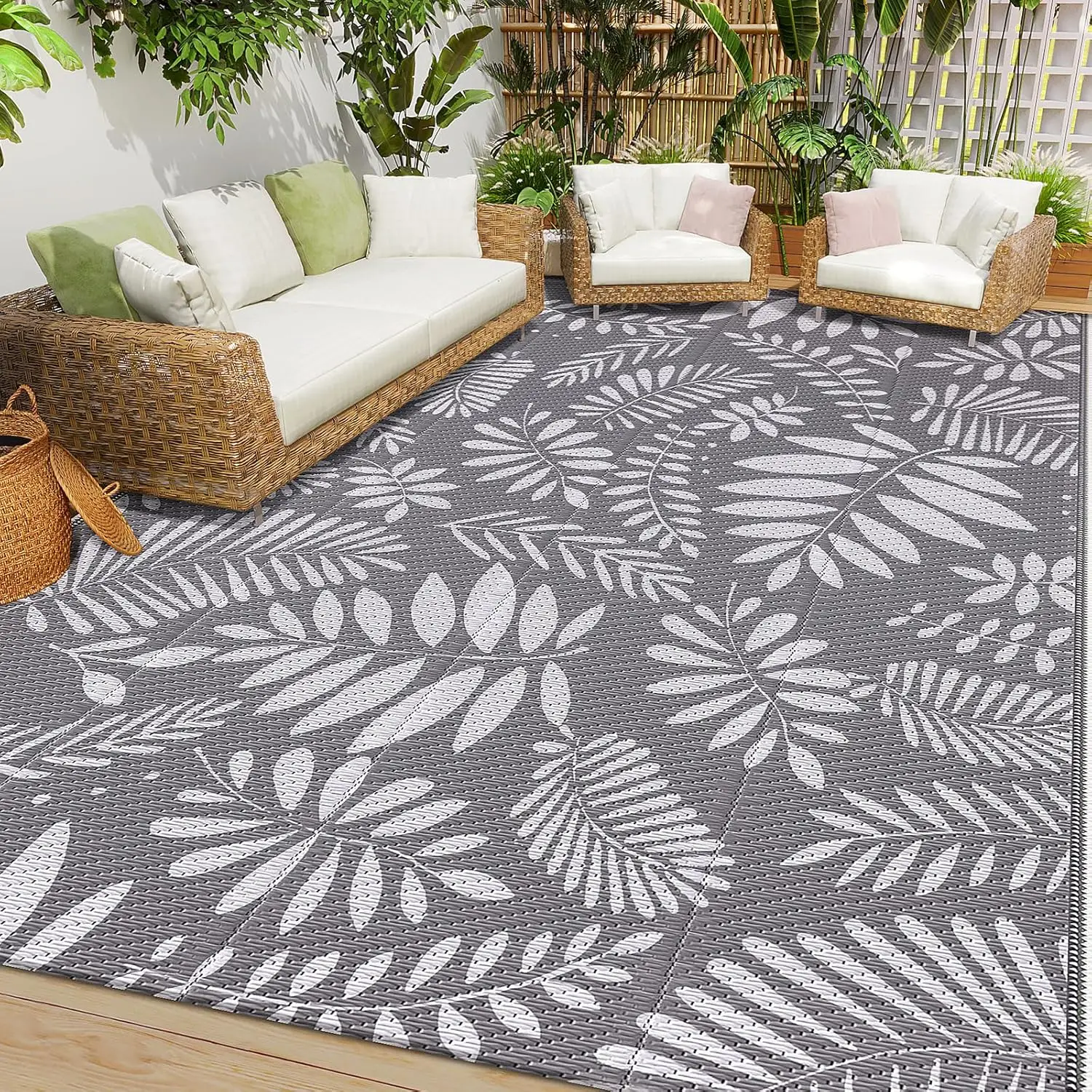 

StepRite Outdoor Rug 8'x10' Waterproof Plastic Straw Camping Mat for Patio, RV, Backyard, Deck, Beach