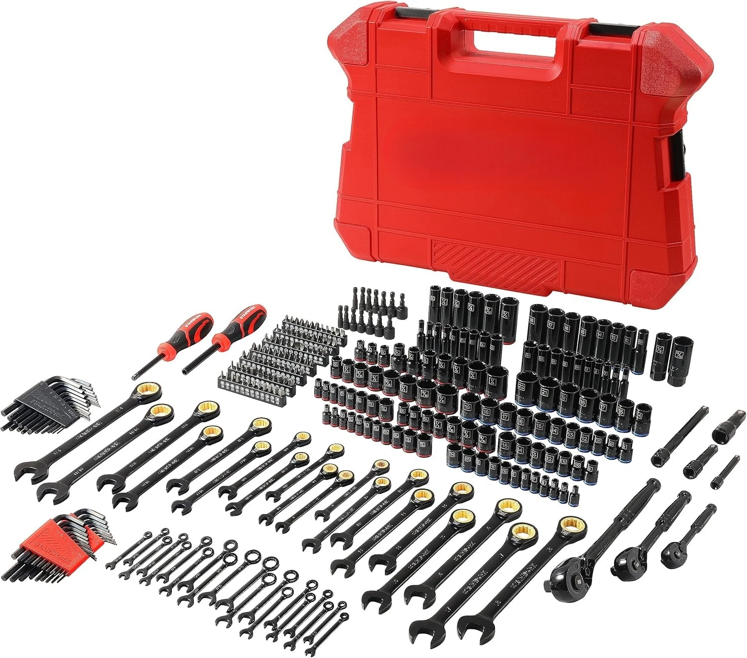

303-Piece Mechanics Tool Set, 120T Ratcheting Wrench, Professional, SAE/Metric·Factory Direct Sales