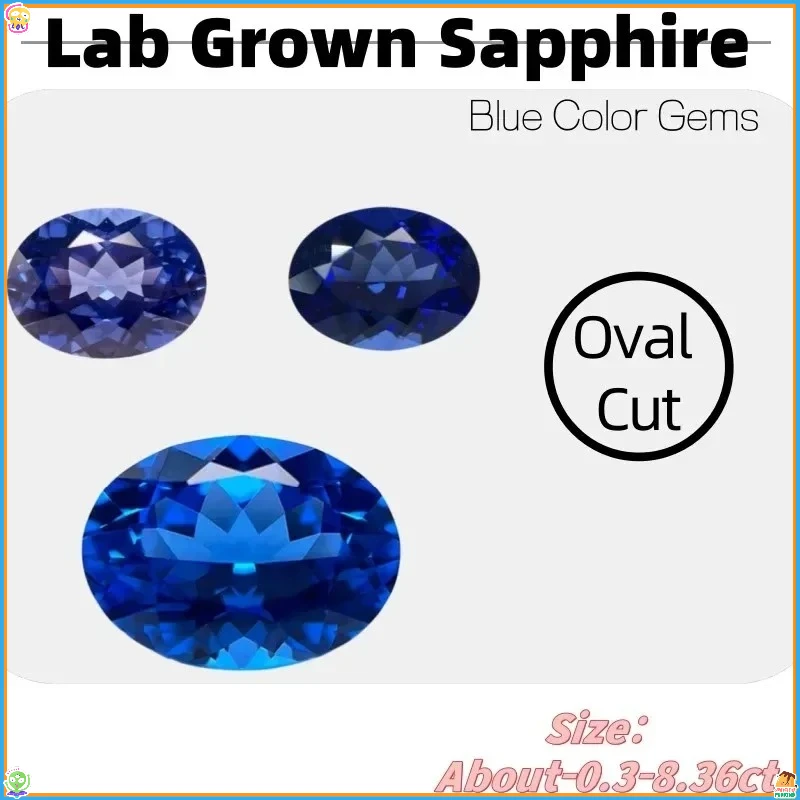 

S-Lab Grown Sapphire Oval Cut Blue Color Gems High Quality Low Cost For Jewelry Setting&Custom Design Selectable Certificate