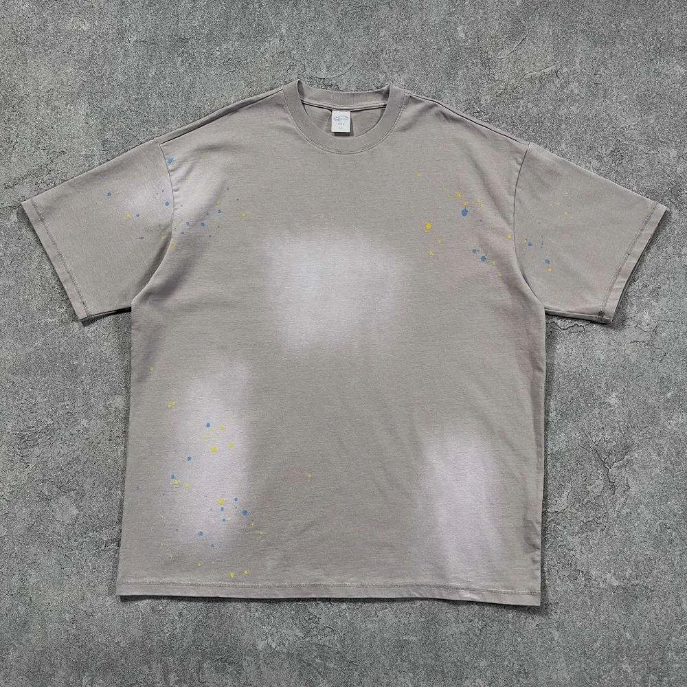 Distressed Washed Spot Print Oversize Crew Neck Summer Tees Tops for Women Men Goth Punk Oversized T-shirt Y2k Streetwear Female