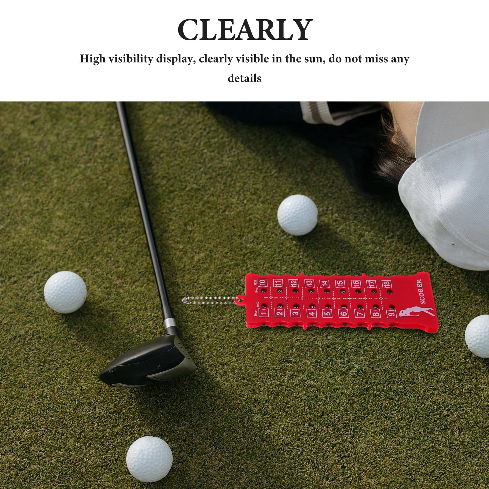 2 قطعة عداد نقاط الجولف المدمج سهل القراءة عرض 18 حفرة السكتة الدماغية المقتفي للتدريب ممارسة السفر جولف النتيجة عداد