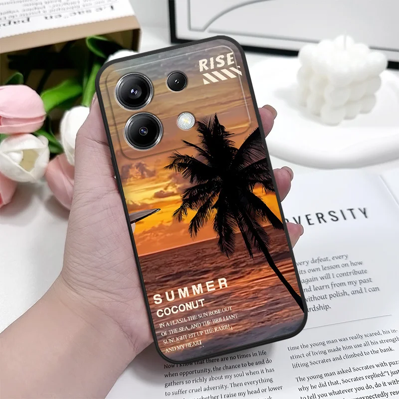 الصيف جوز الهند قضية الهاتف ل Xiaomi Poco F7 X7 X6 F6 M6 M5 M5S F5 X5 F4 X4 M4 F3 M3 X3 Pro 4G 5G GT غطاء سيليكون
