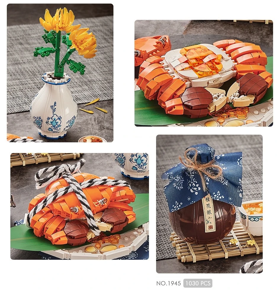 LOZ mini Blocks Building Bricks Toys Chinese Food Hairy Crabs Lobster Puzzle Home Decor Gift 1945 1946