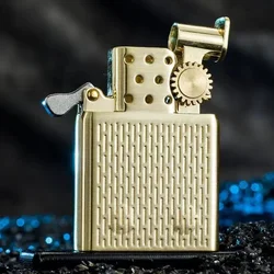New ZORRO Dual Fire Torch Insert Lighter Gas Jet Windproof Flint  Oil Lighter Inflatable Butane Oil Liner DIY Tool
