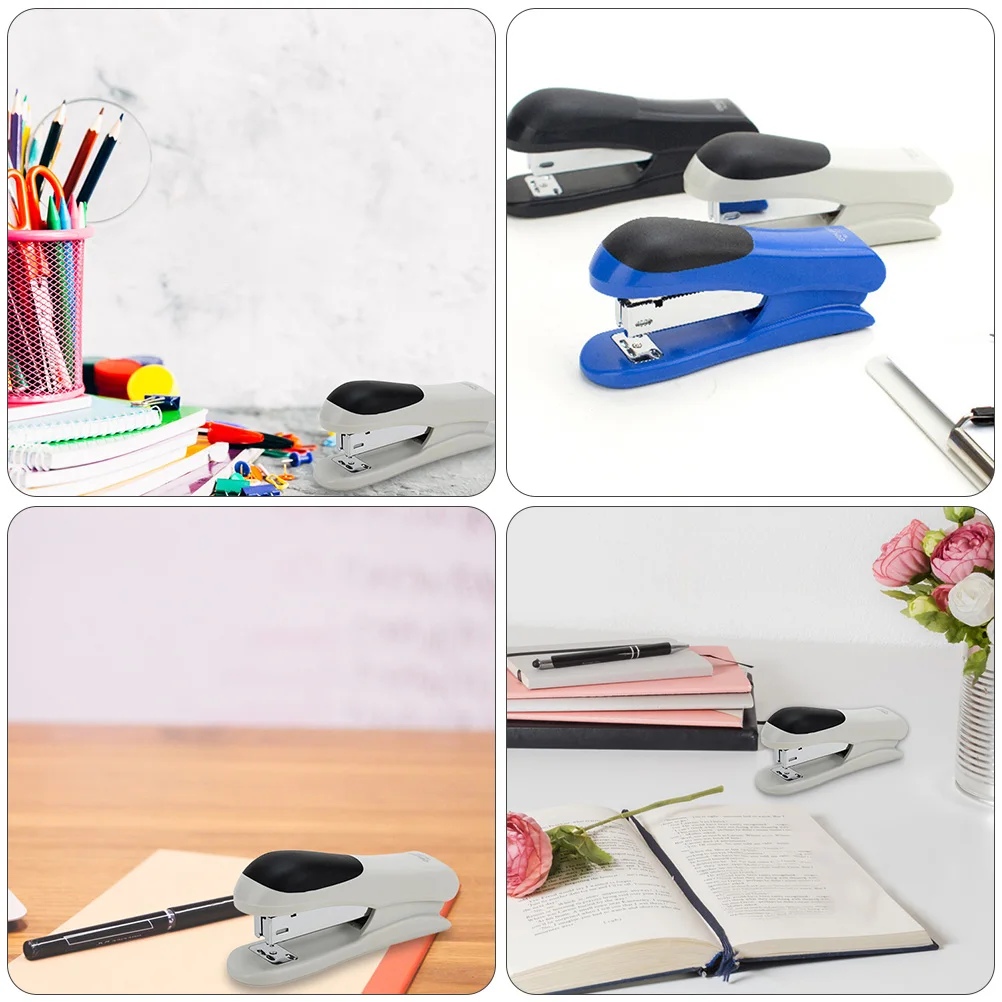 

Portable Desk Stapler Iron Plastic Office Supplies 50 Staples Load Student Teacher Binding Tool Set File Machine