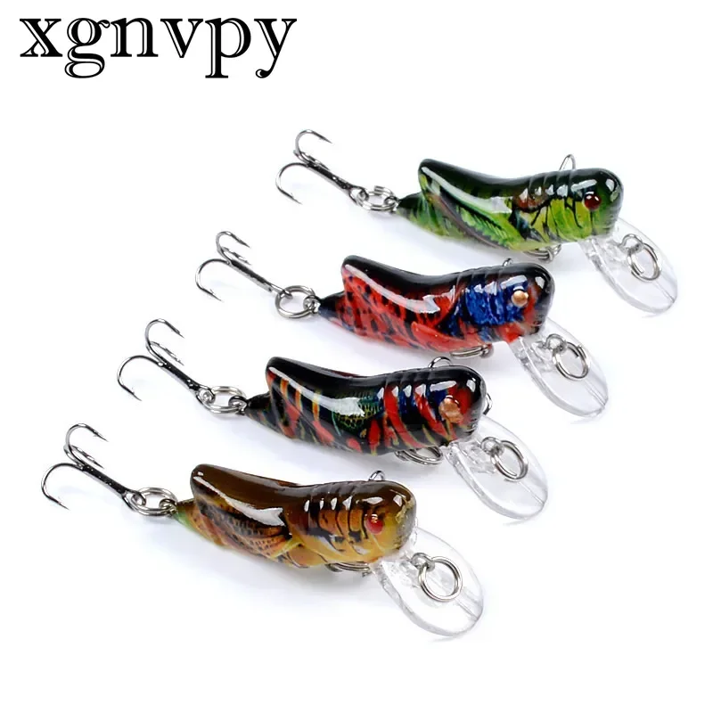 xgnvpy Luya Bionic Grasshopper Bait for Carp Fishing Painted Plastic Hard Lure Attracts Fish Effectively No-Puncture Design