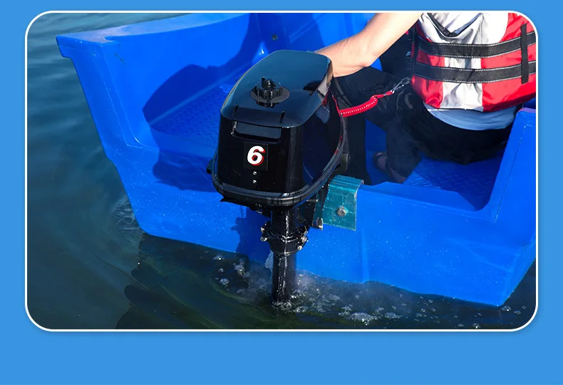 

Синяя корабельная яхта, двухслойная утолщенная пластиковая лодка из полиэтилена для разведения, новая штурмовая лодка из морских водорослей, с подвесной машиной