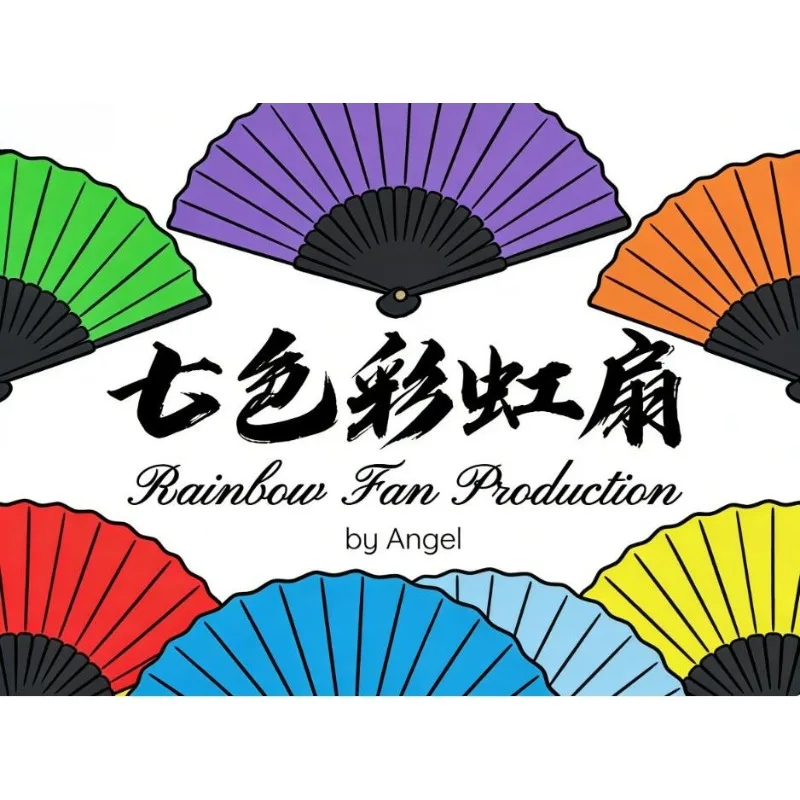 

Stage Magic Tricks Rainbow Fan Production (Seven Times) Gimmicks Auto Appearing Fan Seven Rainbow Color Illusions Mentalism Prop