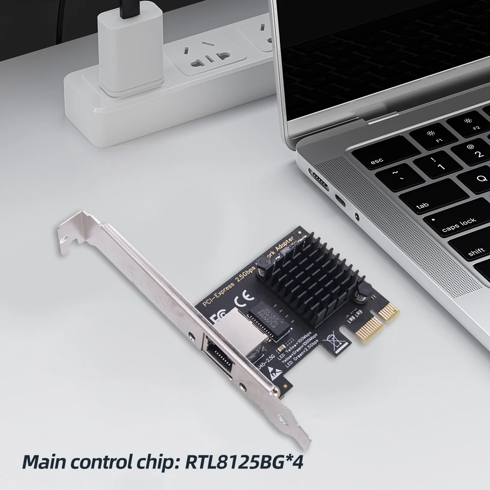 1/2/4 Port 2.5GB PCIe Network Card 2.5 Gigabit Ethernet Interface Adapter RJ45 NIC PCI-E NIC Network Card RTL8125BG Chip for PC