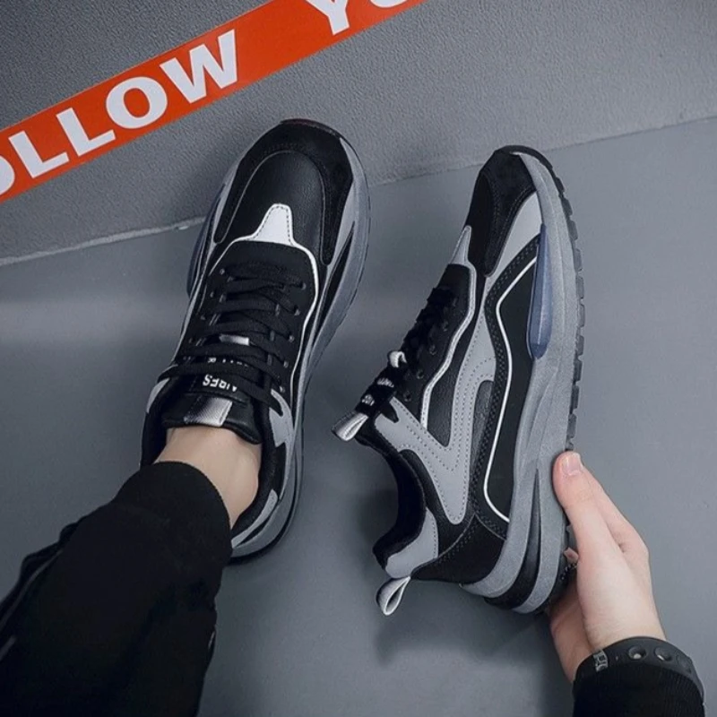 

Men's Elevator Winter Waterproof Casual Chunky Sneakers with Thick Sole Insulated Shoes for Men Height Increasing Shoes