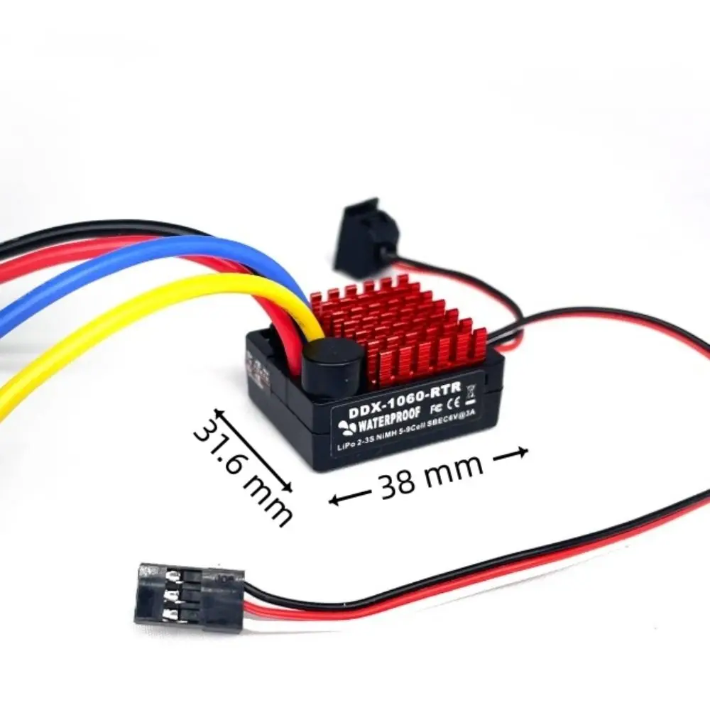 1060 RTR 60A ESC وحدة تحكم السرعة الإلكترونية مقاوم للماء BEC 6V 3A استبدال أجزاء ل 1/10 محوري SCX10 TRX4 TRX6 D90 HPI