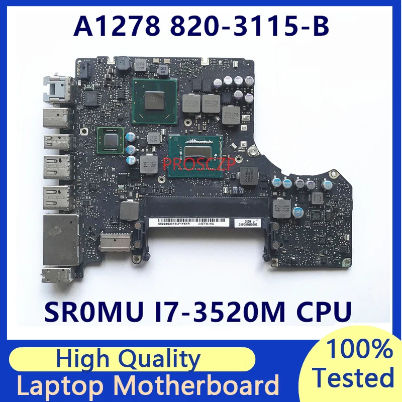 

Mainboard For Apple MacBook Pro A1278 820-3115-B Laptop Motherboard W/ SR0MU I7-3520M CPU SLJ8C HM77 100% Tested Working Well