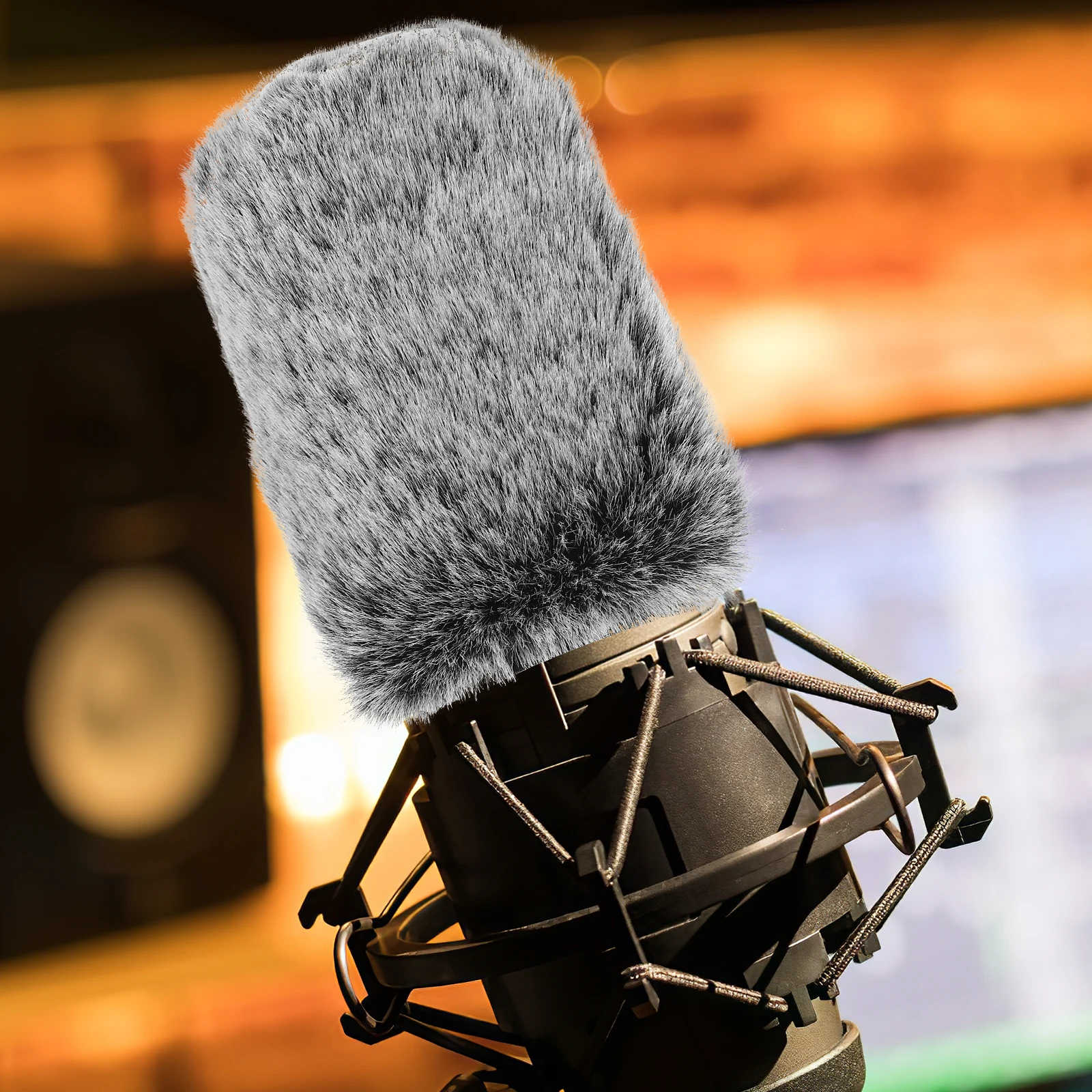 

Thickened Windproof Mic Covers Furry Windscreen Protector Universal Fit Anti-Wind Noise Microphone Soft Covers for KTV Stage