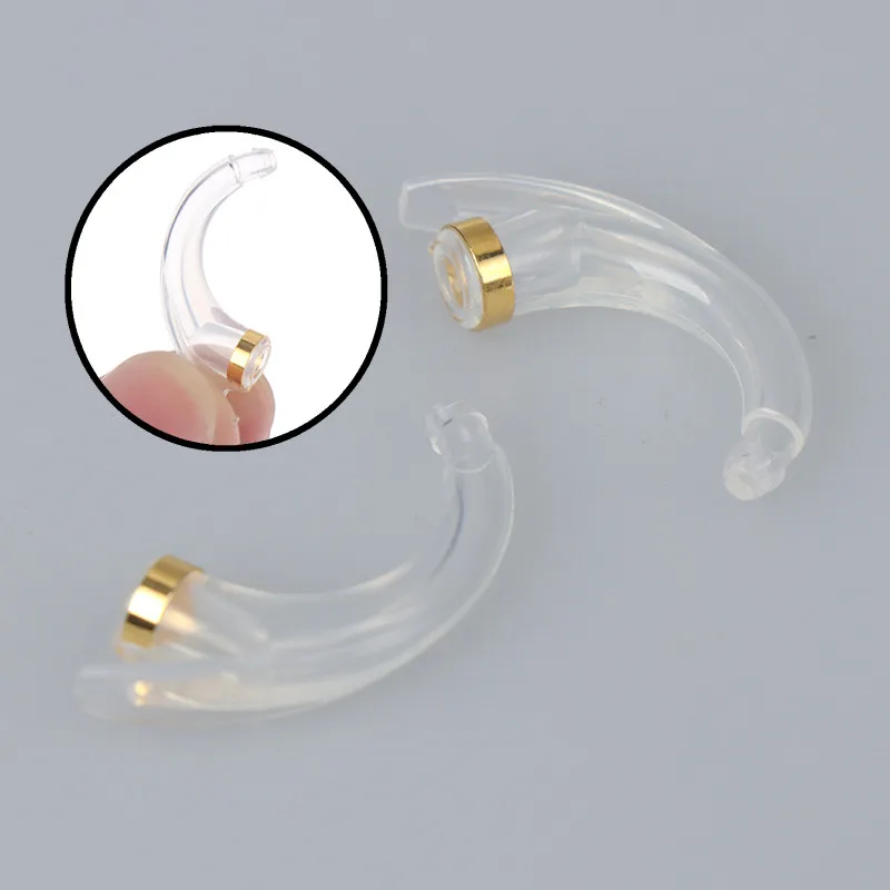 

2Pcs Earmold Model Hook Anti-howling Elbow Tubing Connector for Ear Hearing Aid Earing Care Tools