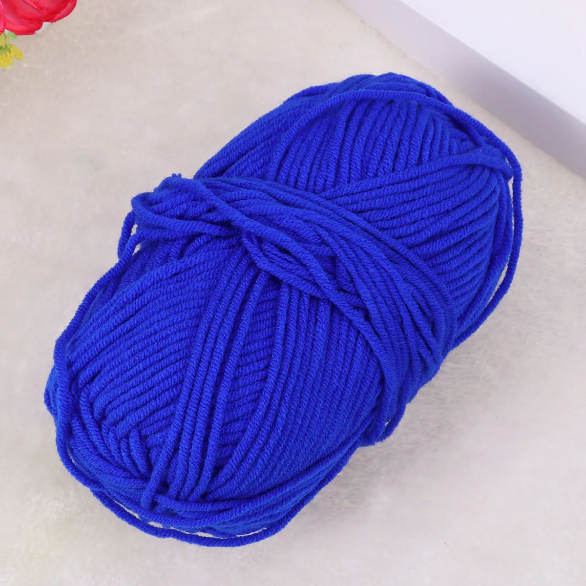 

50G Cotton Yarn for Crochet Knitting Milk Cotton Soft Comfortable Yarn for Scarves Shawls Hats Royal Blue Knitting Accessories