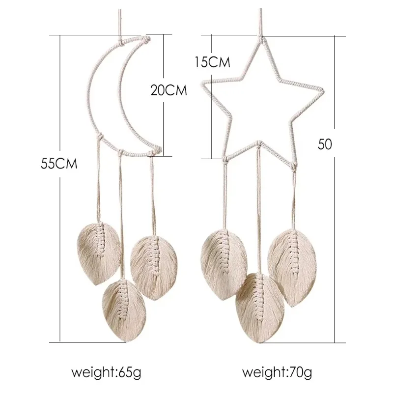 Звезда в стиле бохо, домашнее украшение на стену, хлопковая веревка, ручная работа, декор для детской комнаты, украшения «Ловец снов», подарок для рукоделия