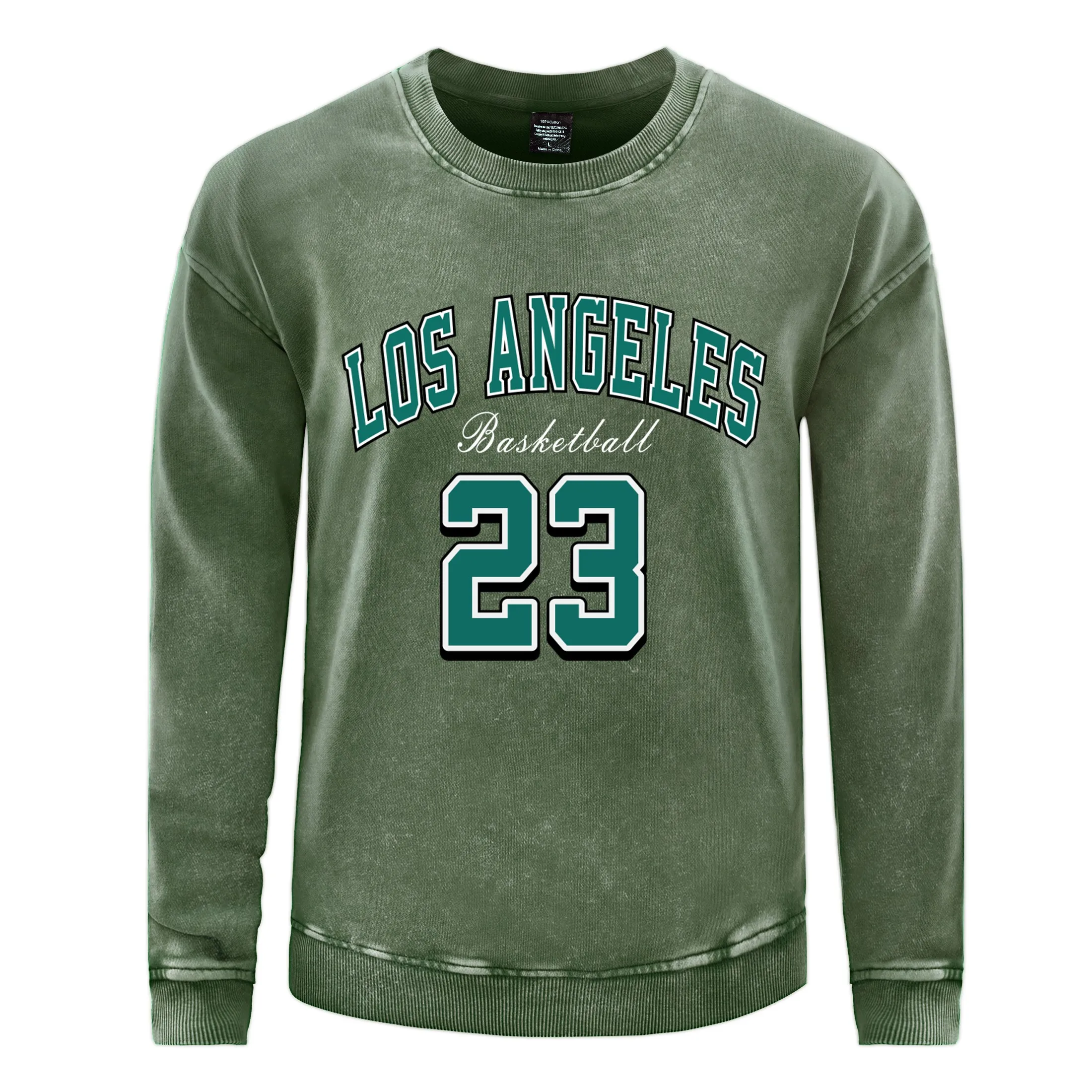 Los Angeles Basketball 23 Washed Sweatshirt Men Fashion Oversized Pullover Casual Cotton Unisex Tops All-Match Couple Hoody