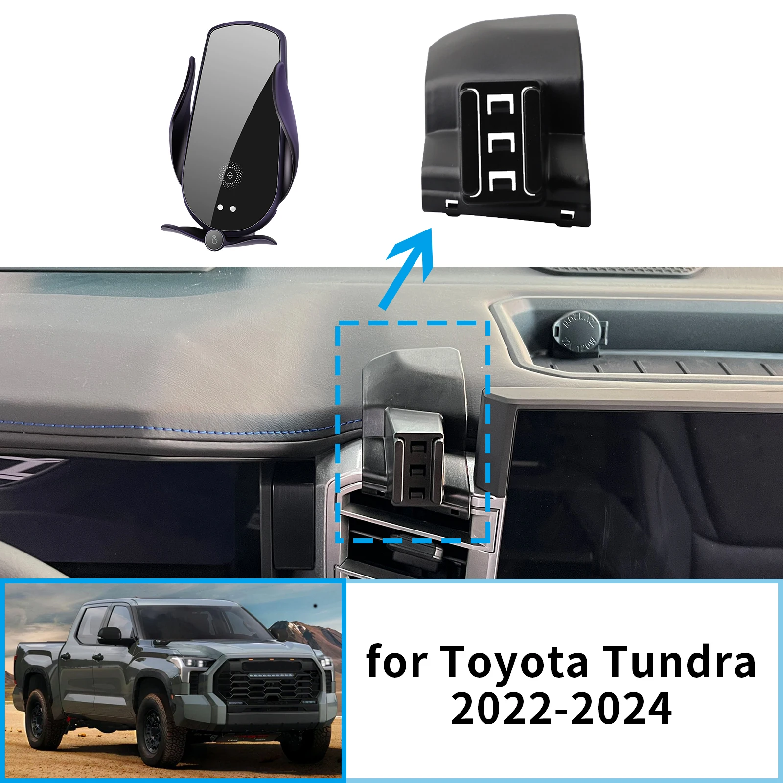 

Car Mobile Phone Holder for Toyota Tundra 2022 2023 2024 GPS Bracket Navigation Stand Auto Accessories