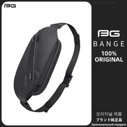 BANGE Multifunctional Large Capacity Anti-Theft Waterproof Men's Casual Travel Messenger Bag Daily Work Chest Bag Belt Matching