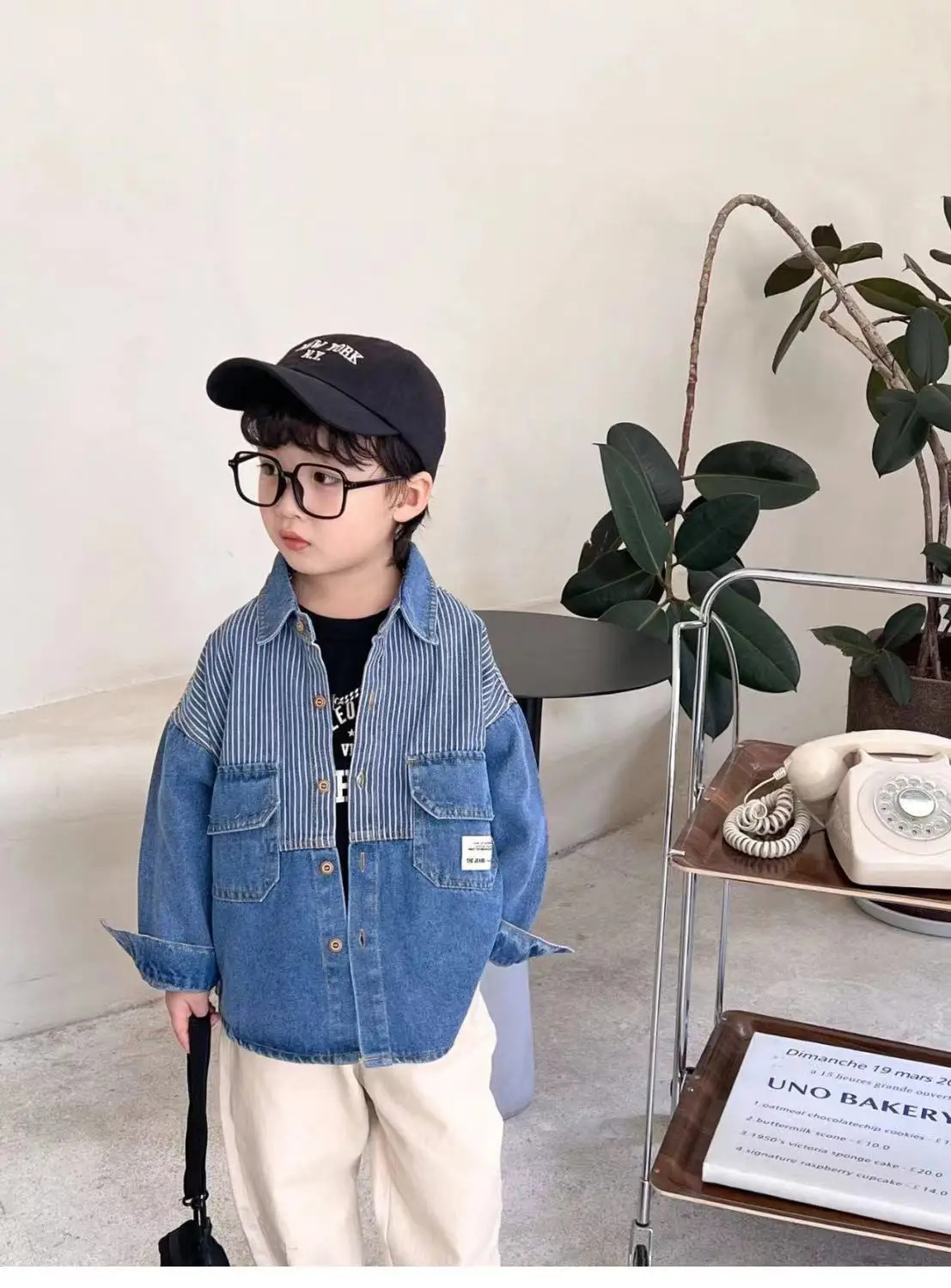 

Children's Boys Denim Coat 2-9 Years Summer Autumn New Boys' Striped Blue Shirt Baby Korean Version Fashionable Tops Jacket