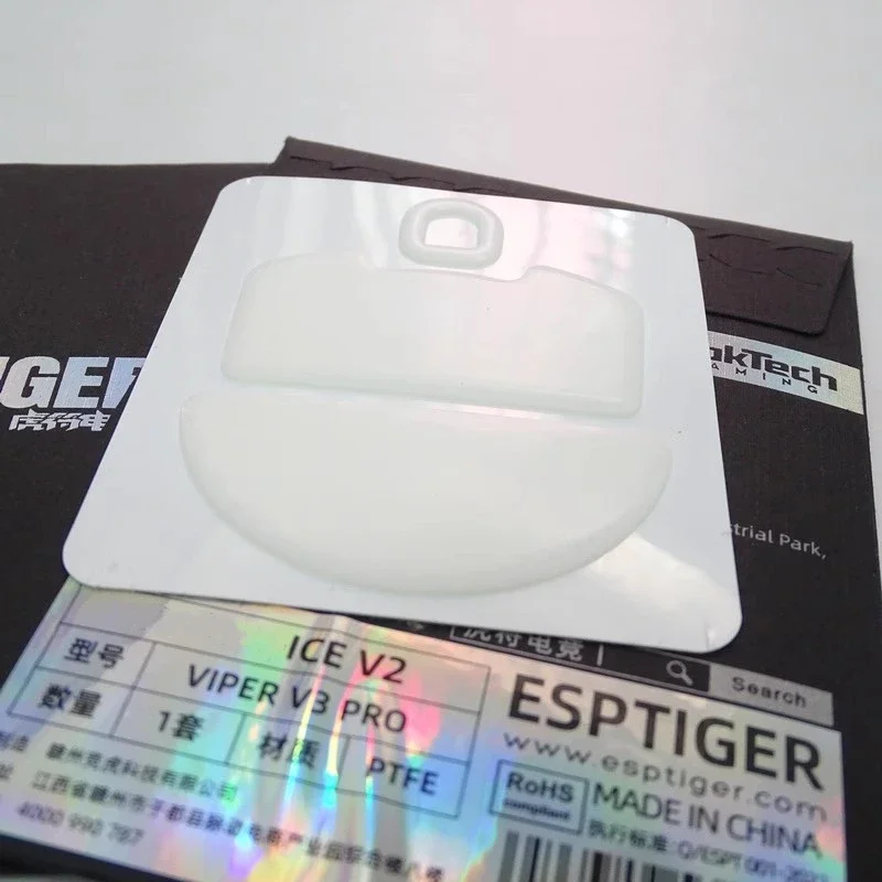 1 Pack Original Esports Tiger ICE V2 Mouse Skates For Razer Viper V3 HyperSpeed V3 PRO Mouse White Arc PTFE Mice Feet Glides