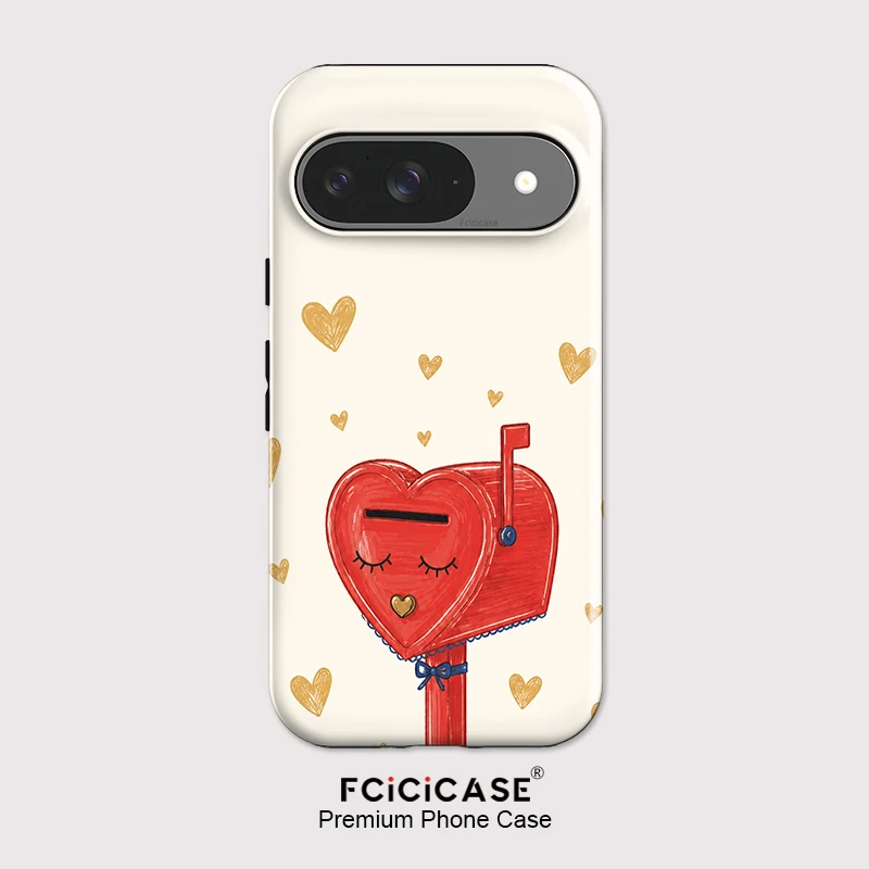 Fcicicase – coque de téléphone avec impression de cœur, pour Google Pixel 10A 7A 8A 8 9 10 Pro 10 9 Pro XL, anti-choc, double couche, mat