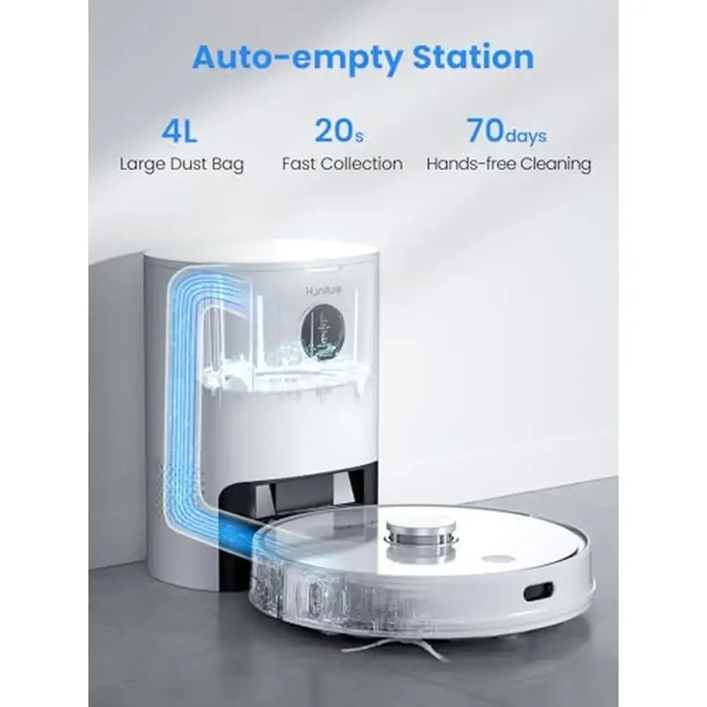 Self-Emptying Robot Vacuum Cleaner 4000Pa Max Suction Laser Navigation 3 in 1 Vacuum & Mop Large Household Cleaning 5200mAh