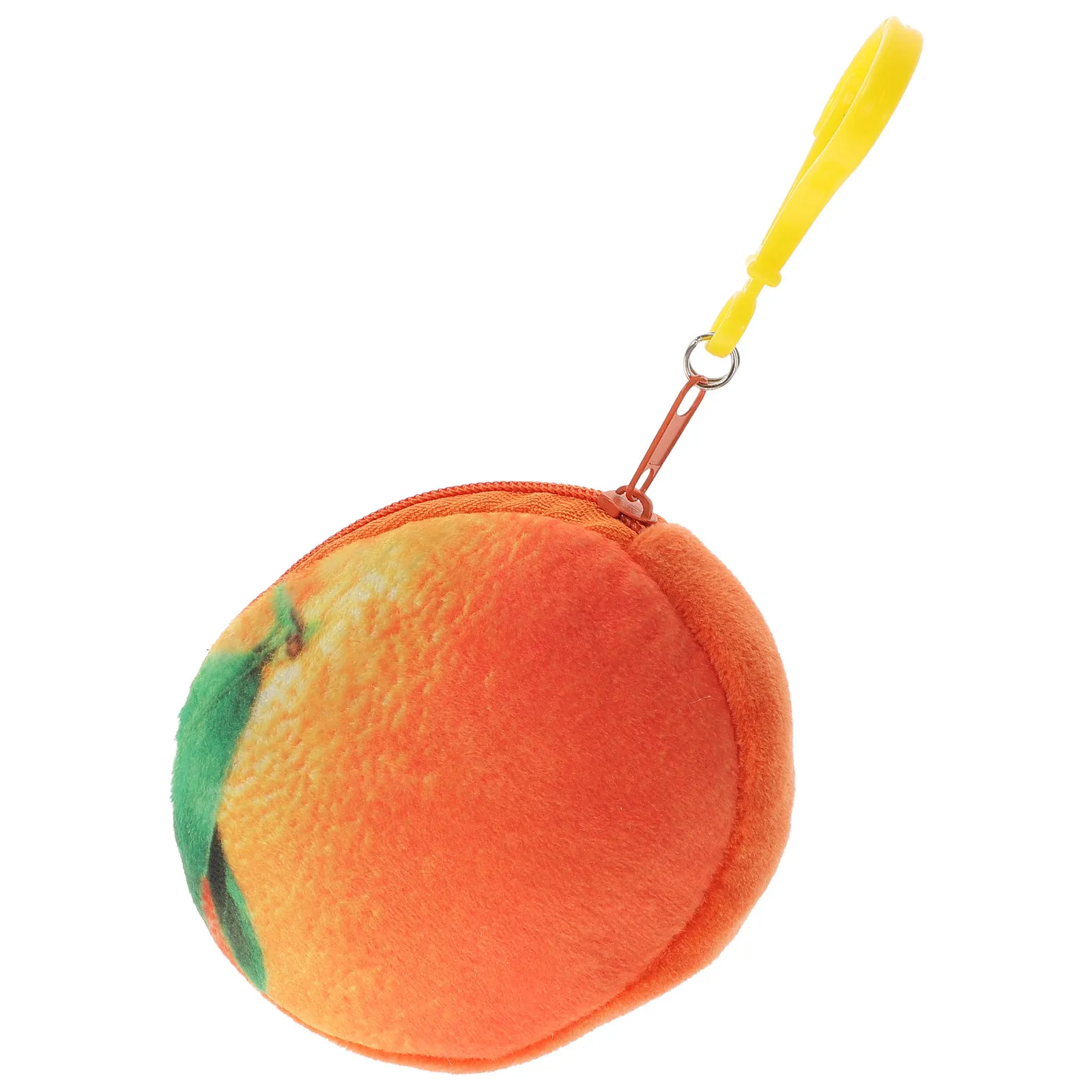 

3D мультяшный кошелек-фрукт в виде апельсина на молнии, мини-кошелек-брелок для женщин и девочек, милый дизайн, мультяшный чехол-кошелек