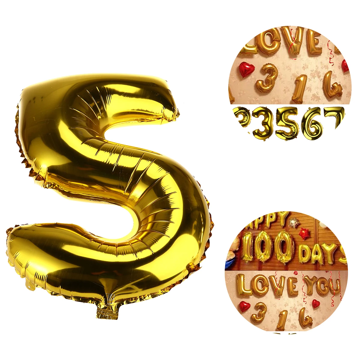 

2 Thickened 32 Inch Number Balloons Gold for Birthday Wedding Anniversary Party Reusable Foil Number Balloon Decoration