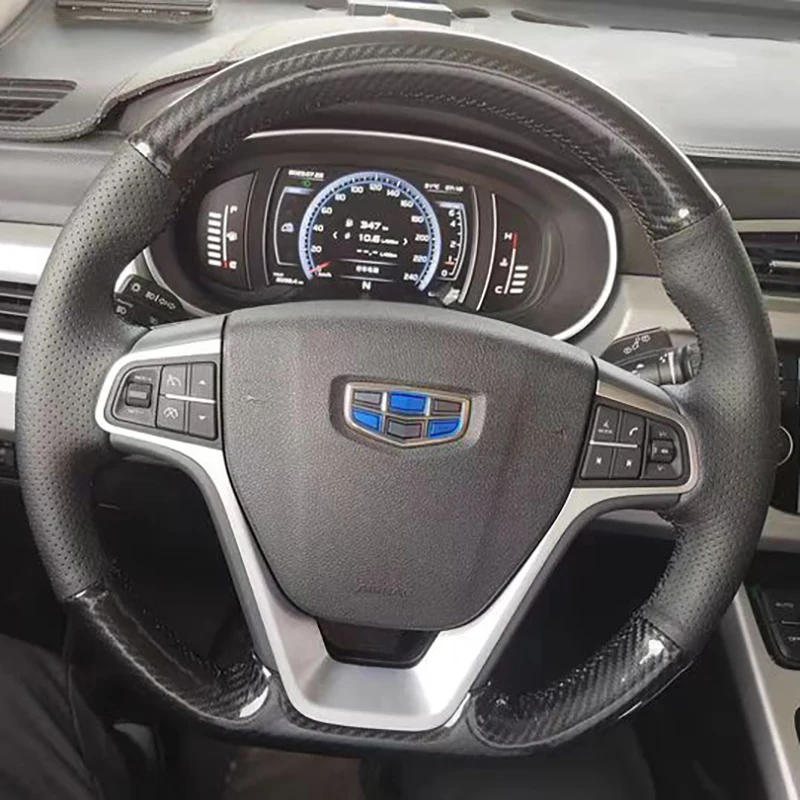 

Чехол на руль Geely Emgrand GS GL Hand-stit из натуральной кожи Boyue Vision X3 X6, оплетка на руль автомобиля