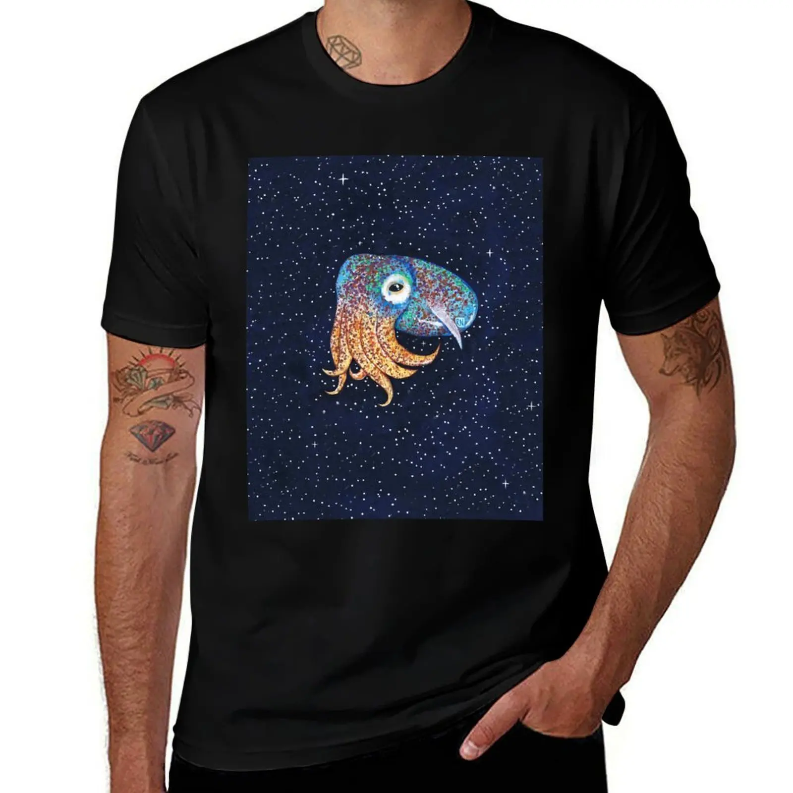 

Baby Bottletail Squid in Space T-Shirt boys whites cotton graphic tees tshirts personalised customs shirts men