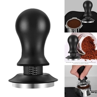 Coffee Tamper Adjustable Depth With Scale Espresso Springs Calibrated Tamping Coffee Distributor