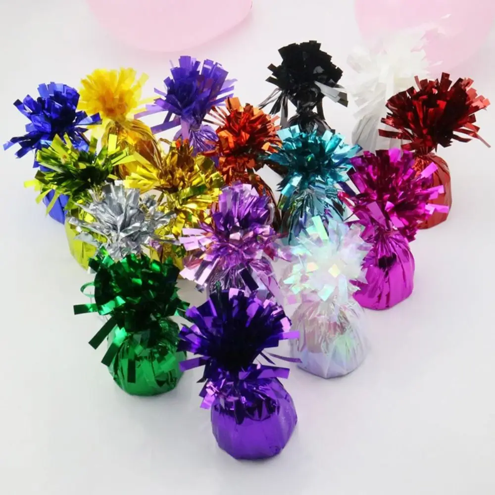 Quaste Helium Ballon Gewichte Geburtstag Hochzeit Zement Basis Bunte Folie Ballon Gewichte 5CM Party Dekoration