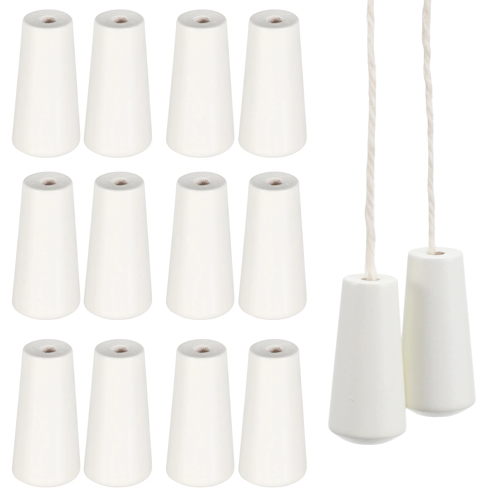 

12 Pcs Wooden Clock Pendant Blinds Pull Cord Knobs Window Curtain Rope Handles Ends