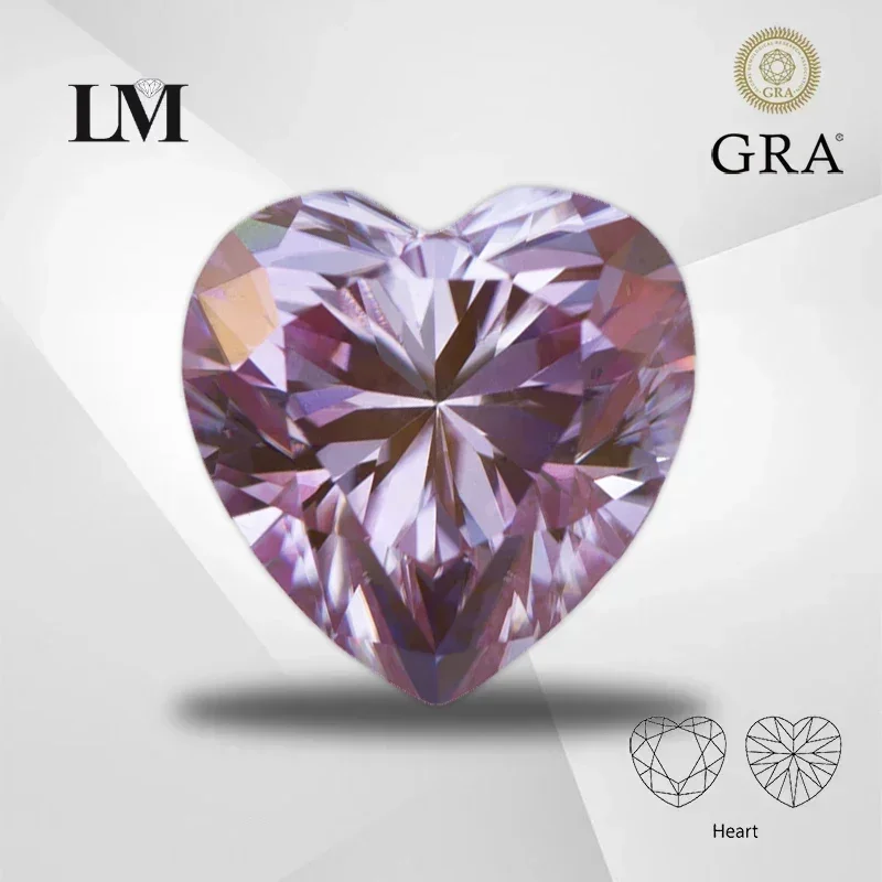 NEW NEW Moissanite Stone Heart Shape Sakura Pink Color VVS1 With Certificate Pass Diamond Tester Charms Top Jewelry Making Mater
