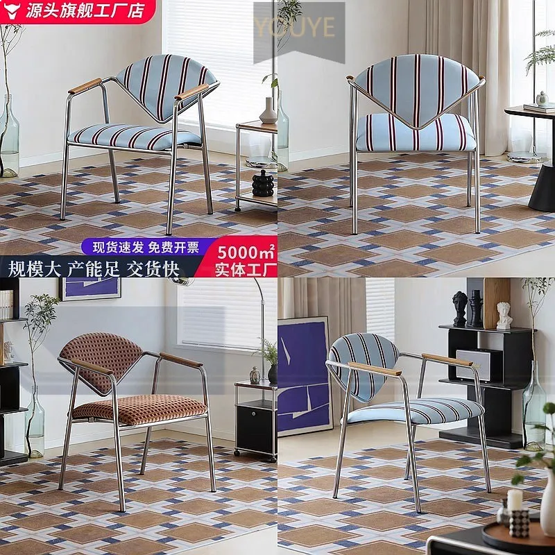 YT Nordic Single Dining Chair Diamond Chair Home Simple Back Chair Retro Creative Armchair for Living Room