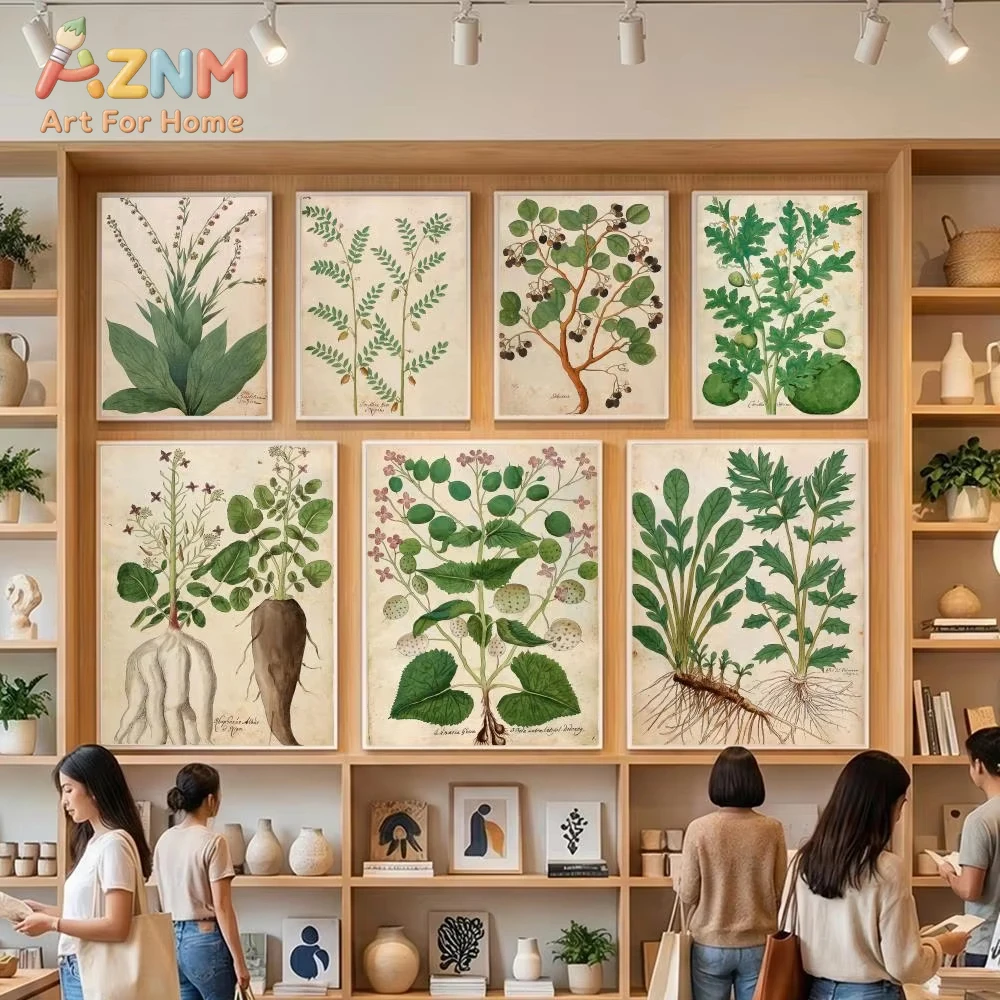 

1pc Retro plants2 Poster Art Poster Canvas Painting Art Wall Poster Home Room Decor