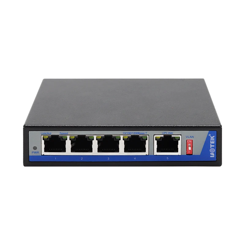 UOTEK 10/100/1000M 5 portas Full Gigabit Switch Ethernet não gerenciado com suporte para função VLAN UT-CG1005