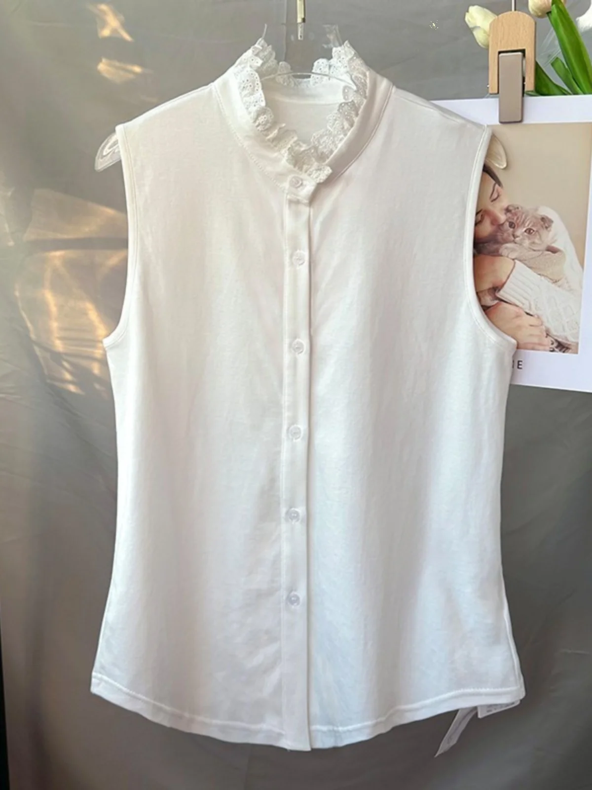 Kanten kraag bijgesneden blouse Dames Svel Base irt Inner Wear Lotus Le Collar Gelaagde irt Koreaanse Sle Loose Fit