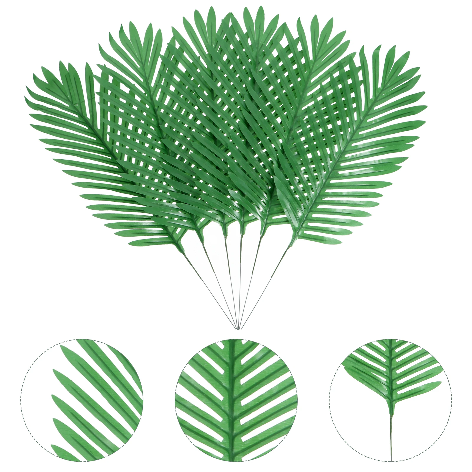 

10pcs 1 Set Simulation Leaves Faux Leaves Hawaii Theme Artificial Plants Jungle Party Props Iron Stem Diy Decorative