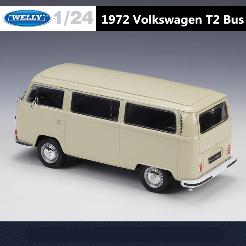 WELLY 1:24 Volkswagen 1972 T2 T1 Alloy BUS Model Diecast Metal Toy Classic Car BUS Model Simulation Collection Children Toy Gift