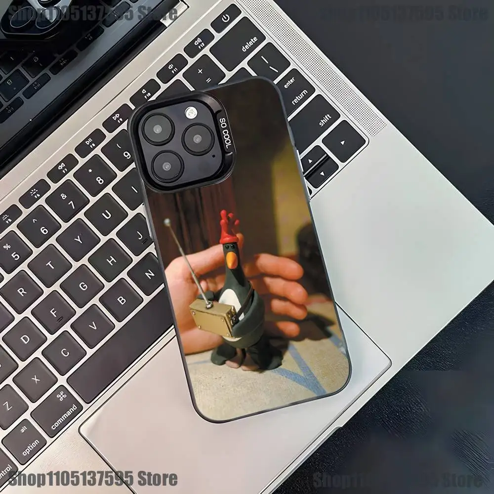 Grappige Veren McGraw Telefoonhoesje voor iPhone 17,16,15,14,13,12,11,Pro,XS,Max,Plus,Mini,SE4,E Zwart Matte Schokbestendige Cover