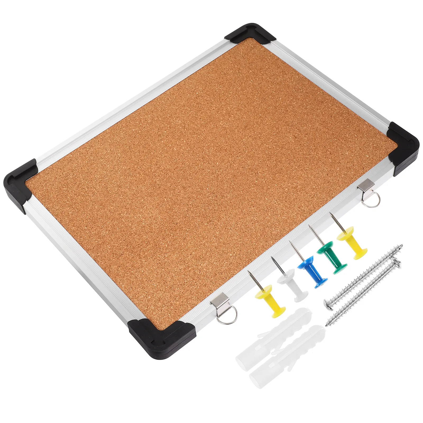 1Set Small Wall Mount Cork Notice Board Bulletin Board for Home Office School Memo Photo Display with Push Pins