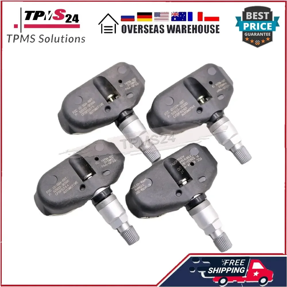 4PCS TPMS Sensor Tyre Pressure Sensor 52933-3E000 315MHz For HYUNDAI ACCENT SONATA TIBURON TUCSON KIA AMANTI SORENTO SPORTAGE