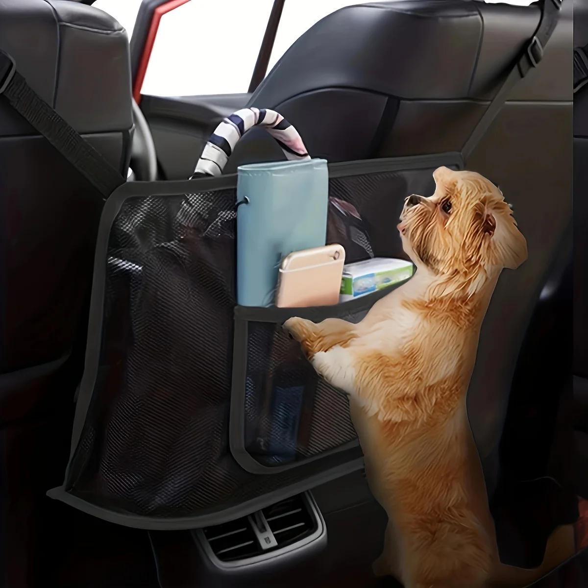 سعة كبيرة مقعد السيارة صافي جيب حقيبة يد محفظة حامل شبكة الحقيبة الخلفية بين مقاعد حقيبة التخزين المنظم اكسسوارات السيارات