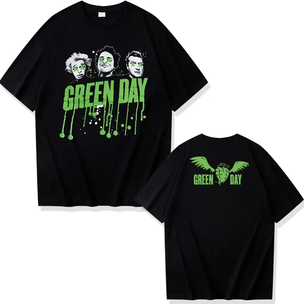 2024 Rock Band Green Day The Saviors Tour Graphic T Shirts Fashion Hip Hop Short Sleeve T-shirt Unisex High Quality Cotton Tees