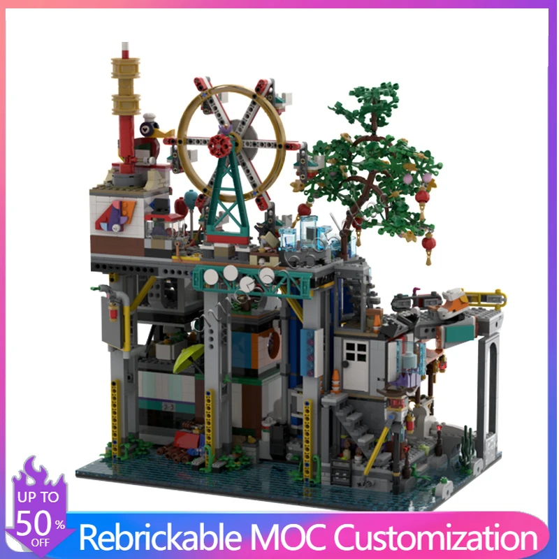 

3586 PCS Construction Ninjago Megapolis MOC Customize Modular Building Block Popular Brick Creative Simple DIY Toy Birthday Gift