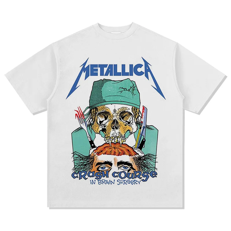 Cross Border NIRVANA Metallica European and American Rock High Street Printed New T-shirt Loose Men's and Women's Casual T-shirt