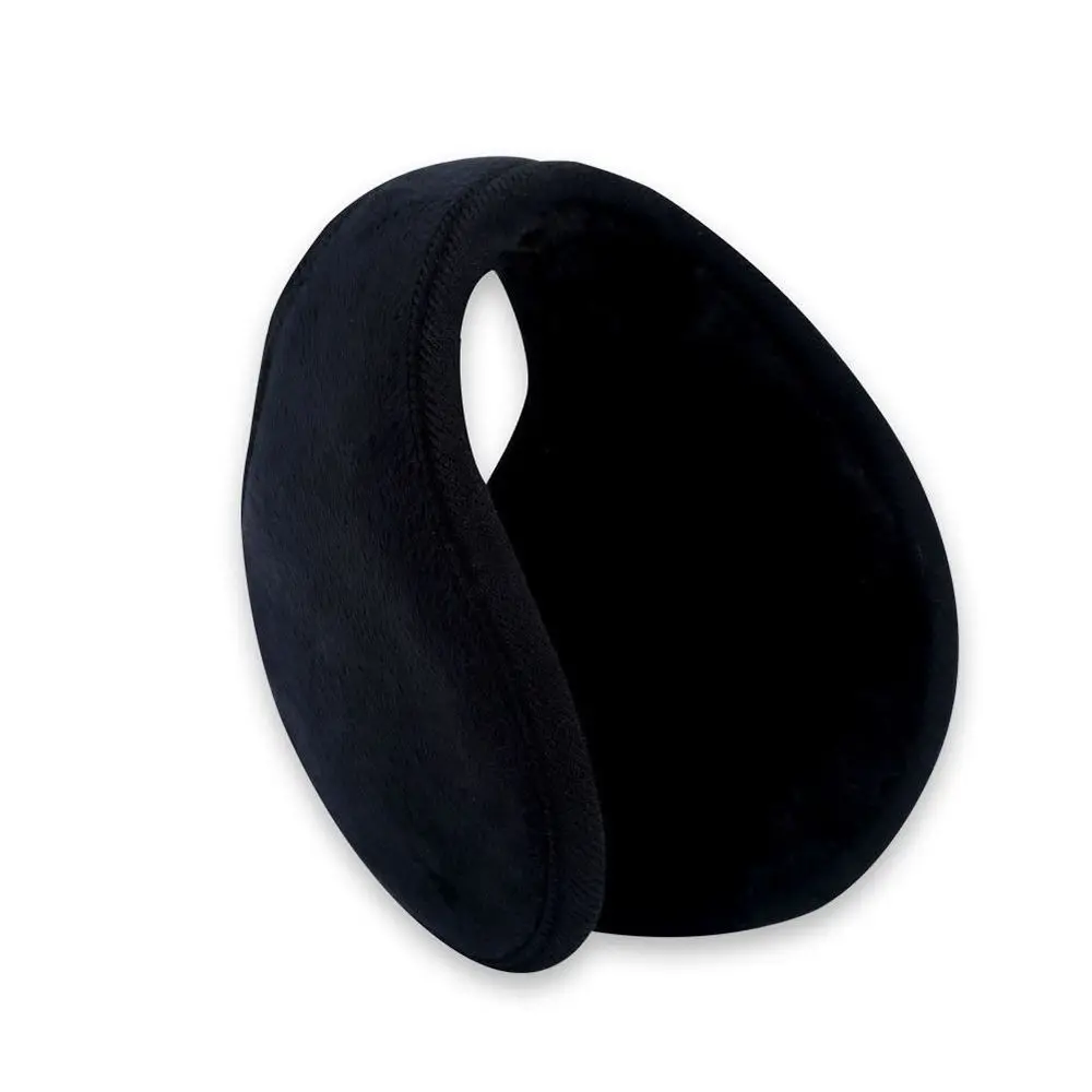 Earmuff pegangan bulu musim dingin, pita Lap telinga, bungkus hangat, Earmuff bulu hitam